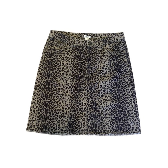 Tasha Polizzi Dresses & Skirts - Tasha Polizzi Women’s Frayed Animal Print Jean Mini Skirt 100% Cotton Sz 6